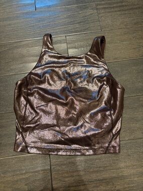 lululemon athletica Metallic Brown Crop Tank Top Size 6
